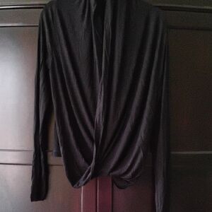 Forever 21 Black Drape Front Top